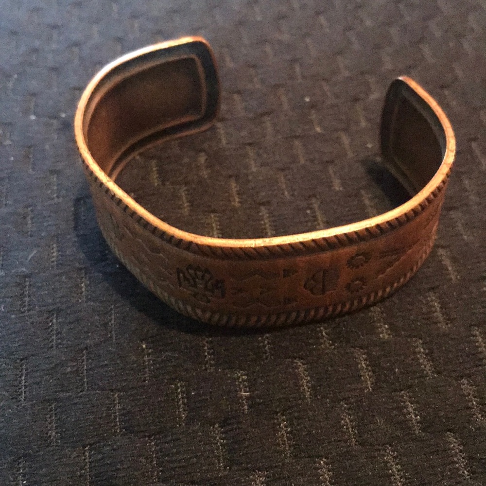 Native American Motif Copper Bracelet